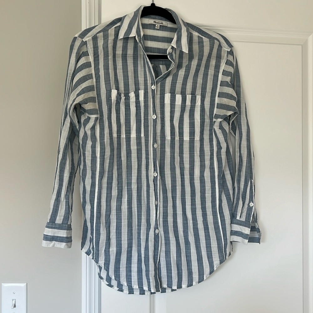 Maxwell Blue & White Stripped Flannel